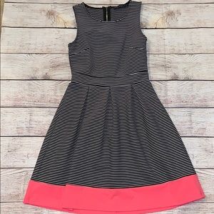 Black and white fitted dress